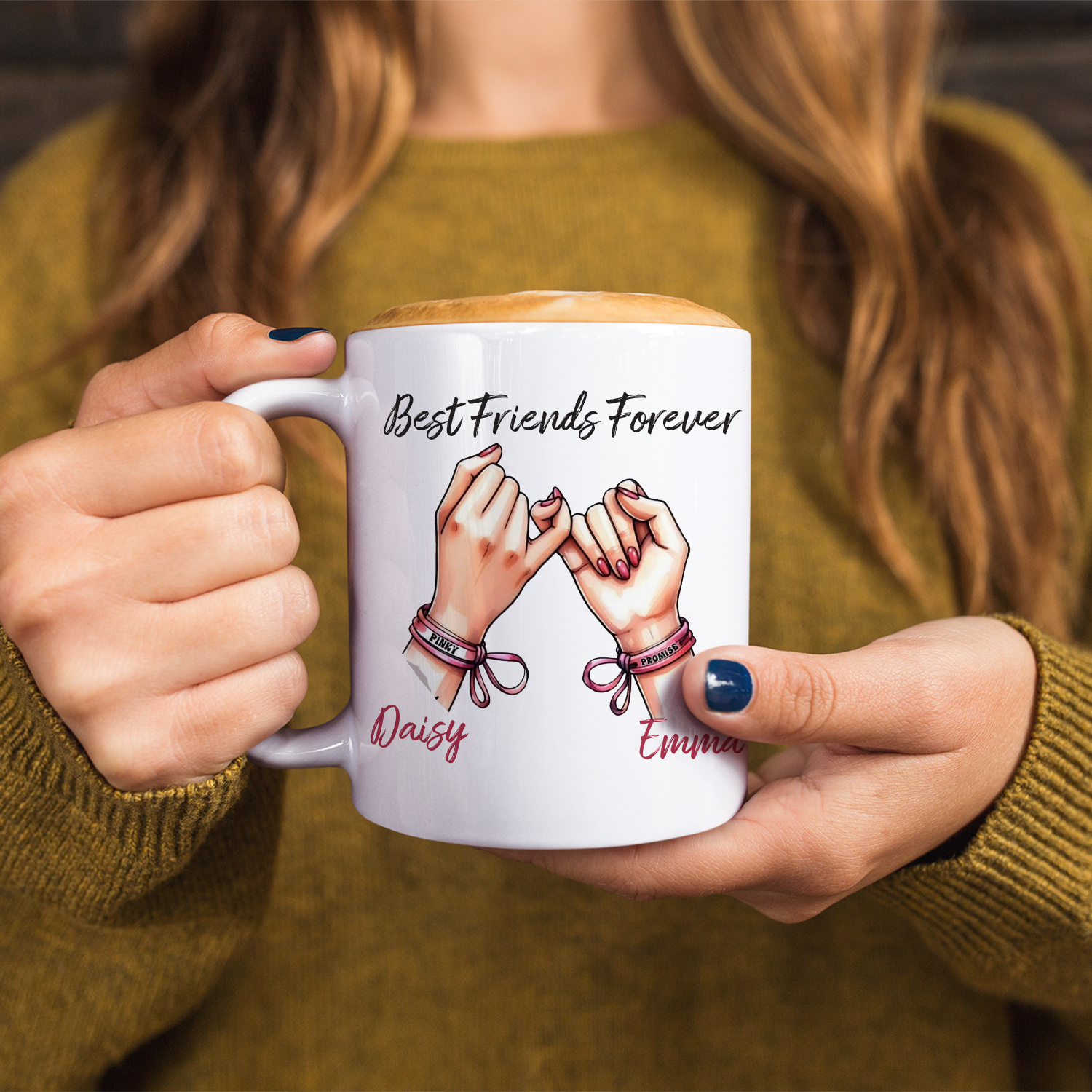 Custom Best Friends Forever Pinky Promise Mug - Unique Gift
